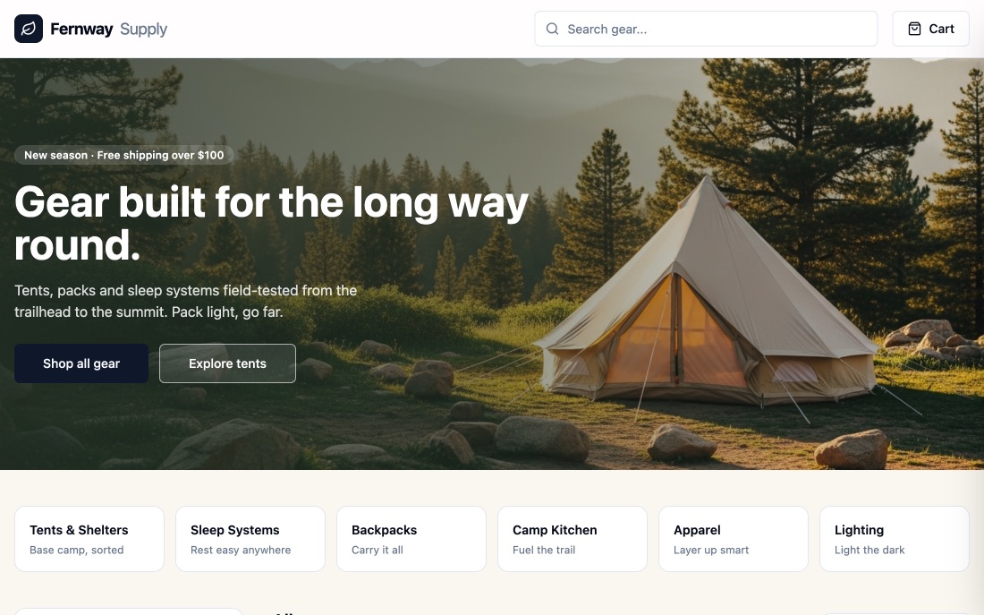 Fernway Supply homepage