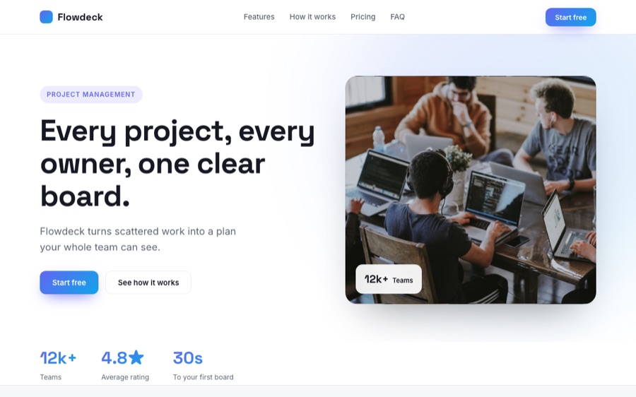 Flowdeck homepage