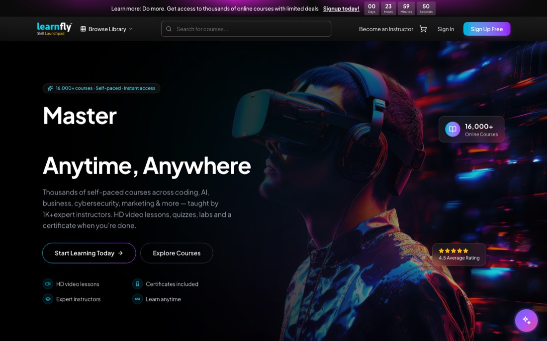 Learnfly homepage