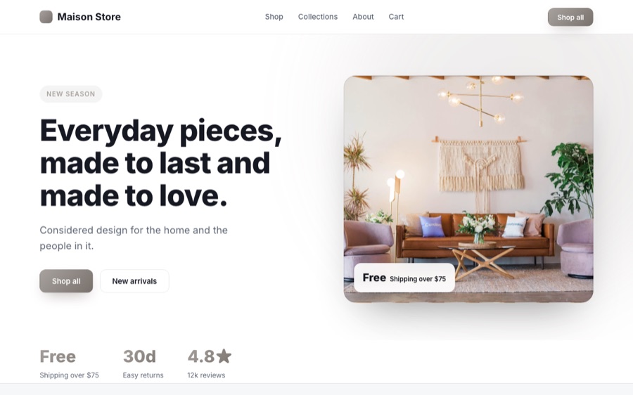 Maison homepage