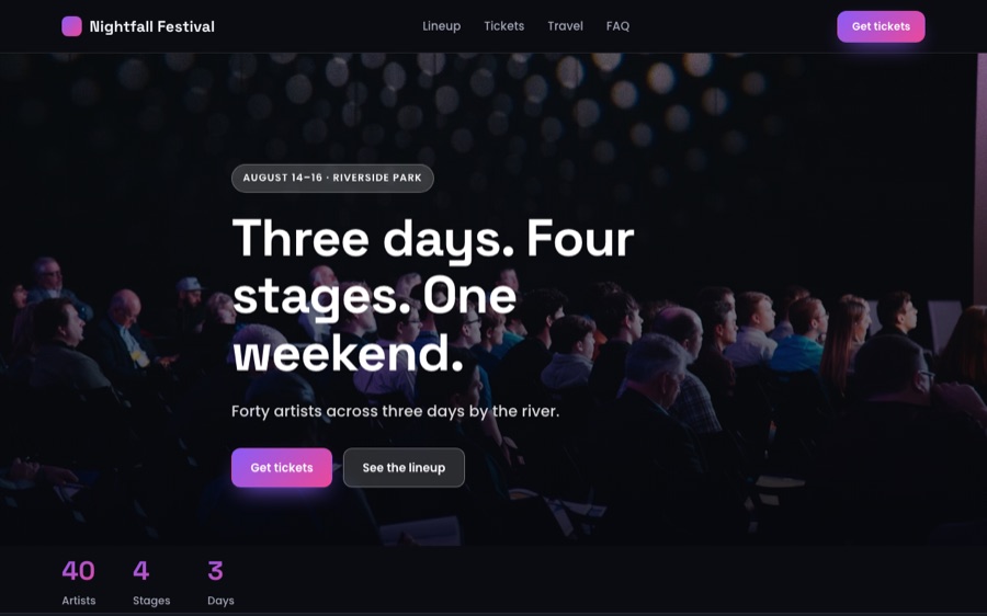 Nightfall Festival homepage