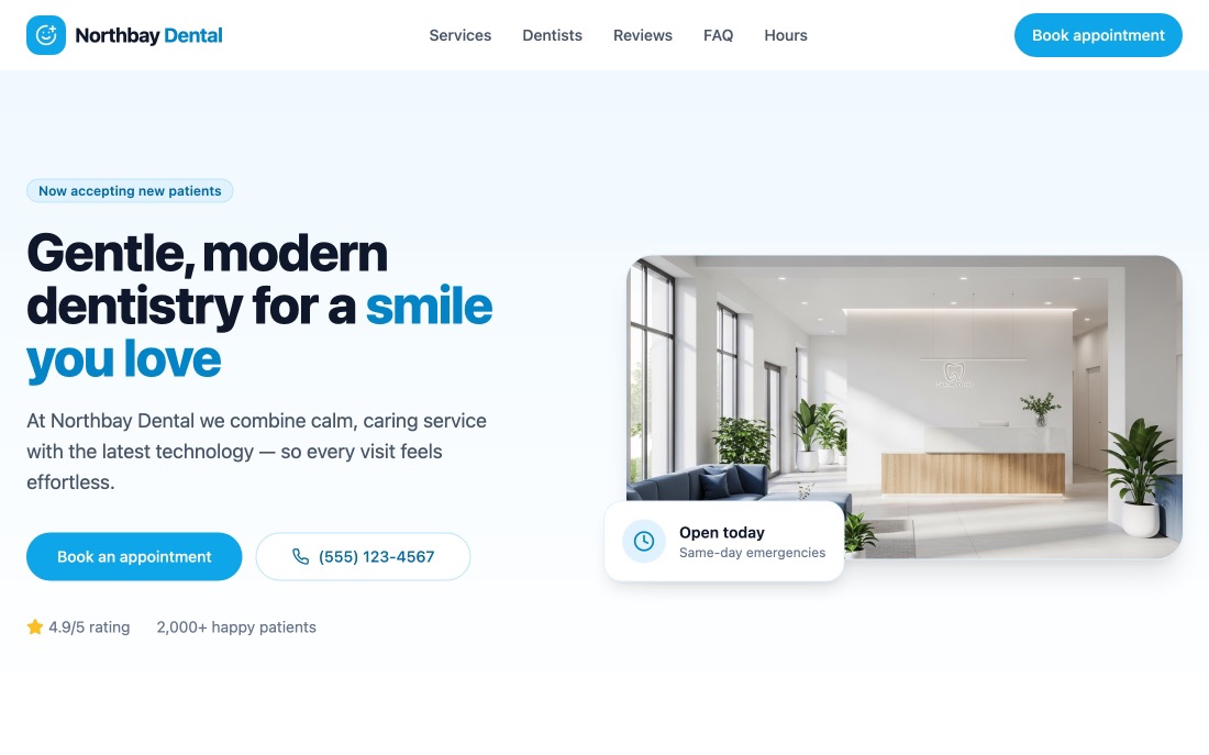 Northbay Dental homepage