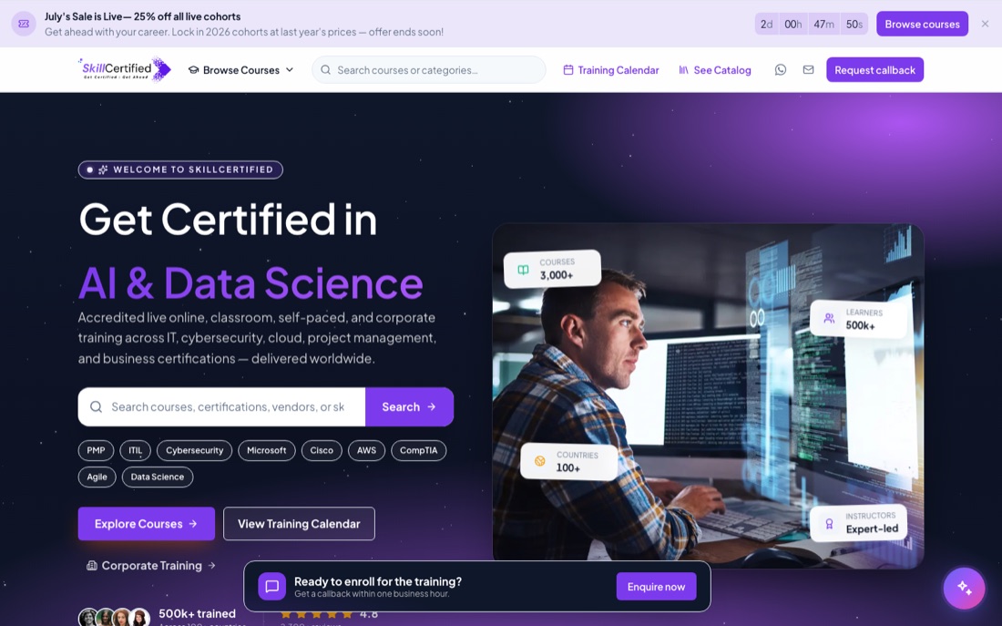 SkillCertified homepage