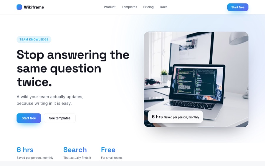 Wikiframe homepage